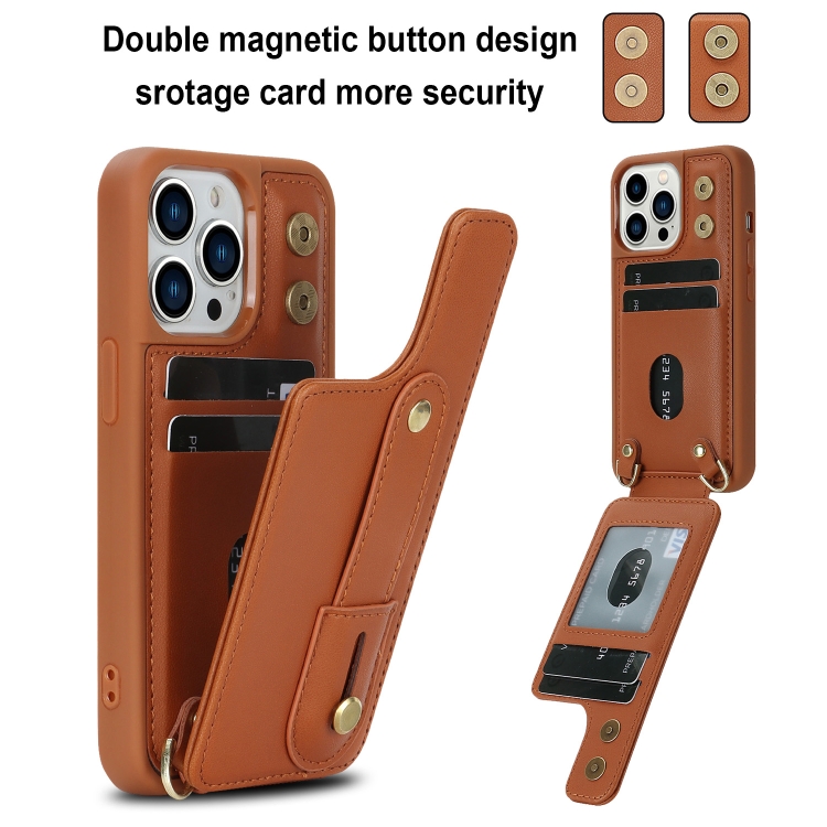 For iPhone 16 Pro Wristband Vertical Flip Wallet Back Cover Phone Case with Long Lanyard(Brown) For iPhone 16 Pro Wristband Vertical Flip Wallet Back Cover Phone Case with Long Lanyard(Brown)