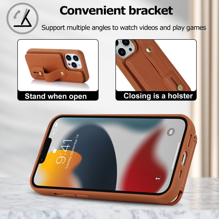 For iPhone 16 Pro Wristband Vertical Flip Wallet Back Cover Phone Case with Long Lanyard(Brown) For iPhone 16 Pro Wristband Vertical Flip Wallet Back Cover Phone Case with Long Lanyard(Brown)