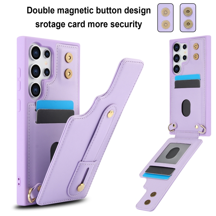For Samsung Galaxy S24 Ultra 5G Wristband Vertical Flip Wallet Back Cover Phone Case with Long Lanyard(Purple) For Samsung Galaxy S24 Ultra 5G Wristband Vertical Flip Wallet Back Cover Phone Case with Long Lanyard(Purple)
