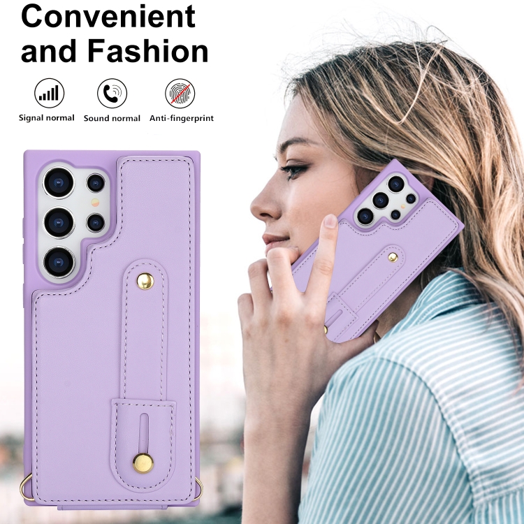 For Samsung Galaxy S24 Ultra 5G Wristband Vertical Flip Wallet Back Cover Phone Case with Long Lanyard(Purple) For Samsung Galaxy S24 Ultra 5G Wristband Vertical Flip Wallet Back Cover Phone Case with Long Lanyard(Purple)