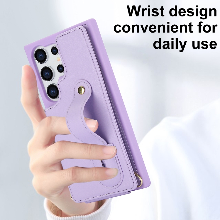 For Samsung Galaxy S24 Ultra 5G Wristband Vertical Flip Wallet Back Cover Phone Case with Long Lanyard(Purple) For Samsung Galaxy S24 Ultra 5G Wristband Vertical Flip Wallet Back Cover Phone Case with Long Lanyard(Purple)