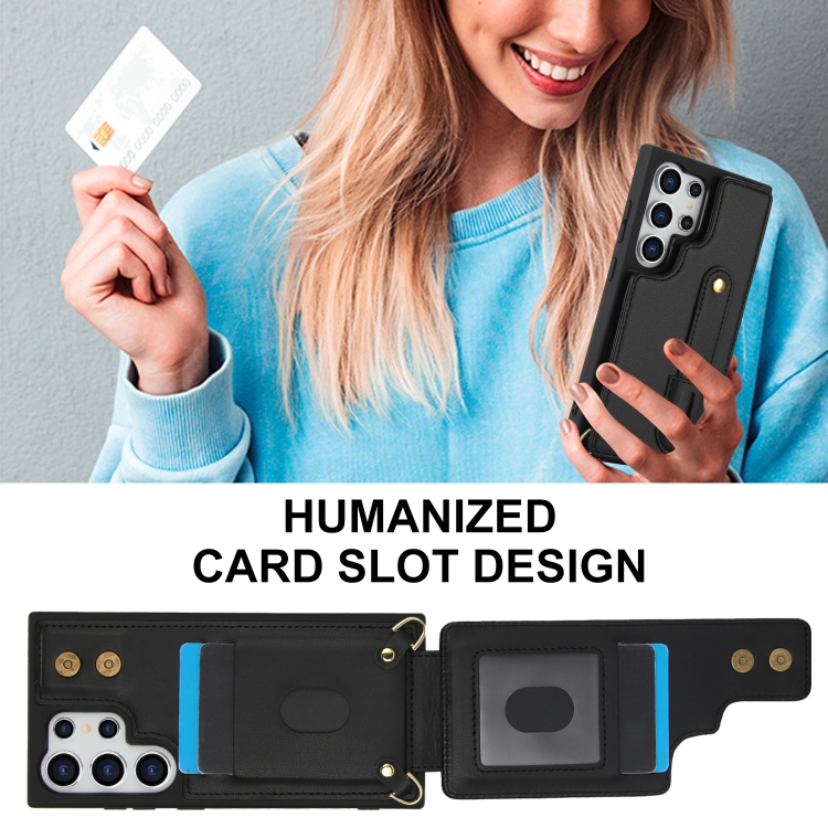 For Samsung Galaxy S25 Ultra 5G Wristband Vertical Flip Wallet Back Cover Phone Case with Long Lanyard(Black) For Samsung Galaxy S25 Ultra 5G Wristband Vertical Flip Wallet Back Cover Phone Case with Long Lanyard(Black)