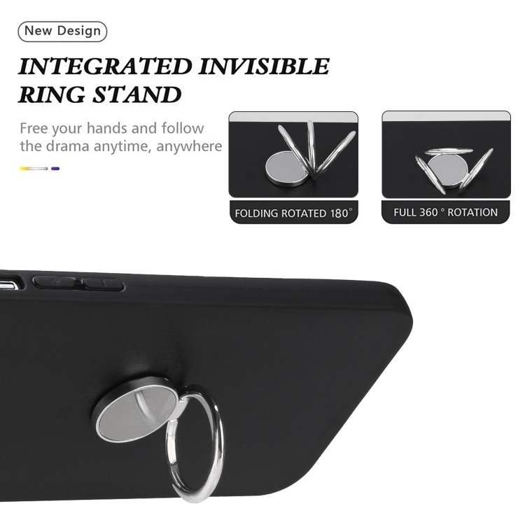 For iPhone 16 Matte Ring Holder TPU Phone Case(Silver) For iPhone 16 Matte Ring Holder TPU Phone Case(Silver)