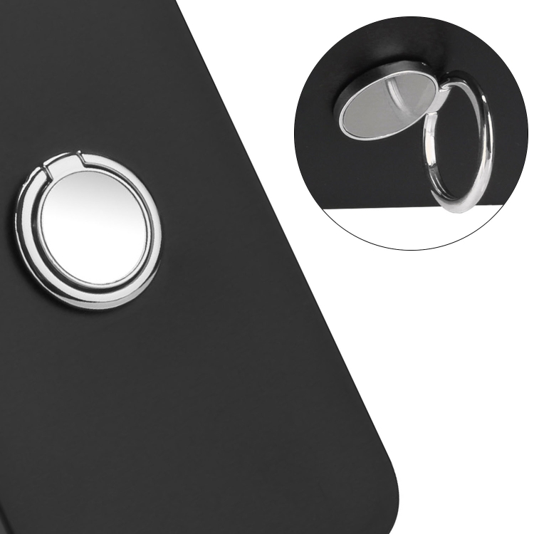 For iPhone 16 Matte Ring Holder TPU Phone Case(Silver) For iPhone 16 Matte Ring Holder TPU Phone Case(Silver)