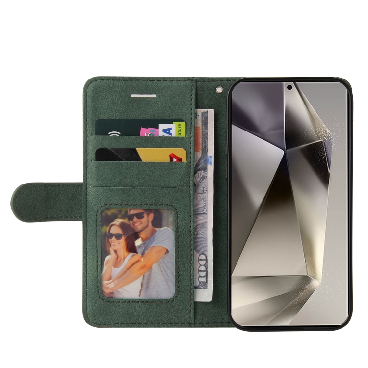 For Samsung Galaxy S25 Ultra 5G Dual-color Splicing Flip Leather Phone Case(Green) For Samsung Galaxy S25 Ultra 5G Dual-color Splicing Flip Leather Phone Case(Green)