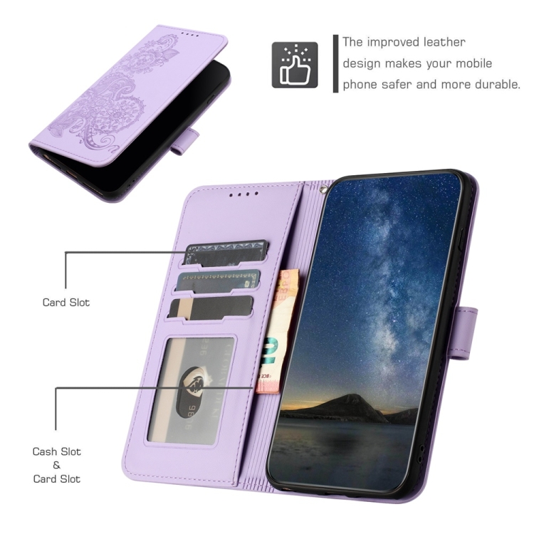 For Samsung Galaxy S25 Ultra 5G Datura Flower Embossed Flip Leather Phone Case(Purple) For Samsung Galaxy S25 Ultra 5G Datura Flower Embossed Flip Leather Phone Case(Purple)