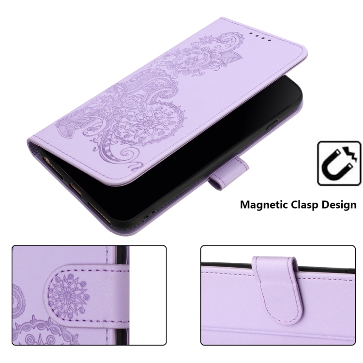 For Samsung Galaxy S25 Ultra 5G Datura Flower Embossed Flip Leather Phone Case(Purple) For Samsung Galaxy S25 Ultra 5G Datura Flower Embossed Flip Leather Phone Case(Purple)