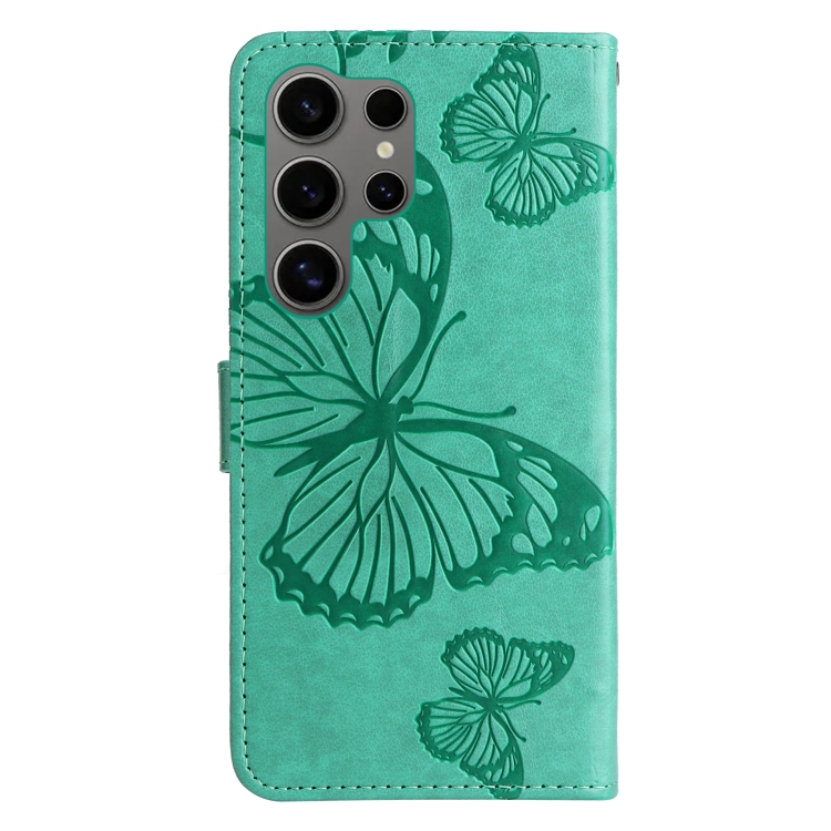 For Samsung Galaxy S25 Ultra 5G 3D Butterfly Embossed Pattern Flip Leather Phone Case(Green) For Samsung Galaxy S25 Ultra 5G 3D Butterfly Embossed Pattern Flip Leather Phone Case(Green)