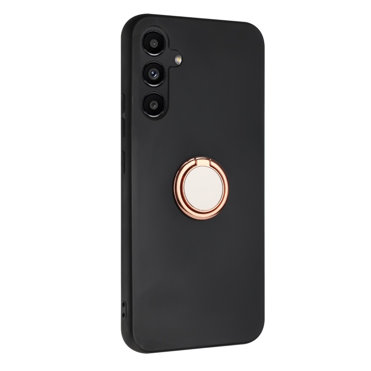 For Samsung Galaxy S25 5G Matte Ring Holder TPU Phone Case(Rose Gold)