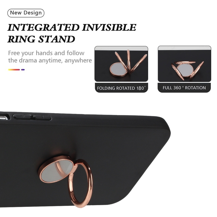 For Samsung Galaxy S25 5G Matte Ring Holder TPU Phone Case(Rose Gold)