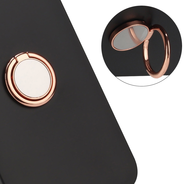 For Samsung Galaxy S25 5G Matte Ring Holder TPU Phone Case(Rose Gold)