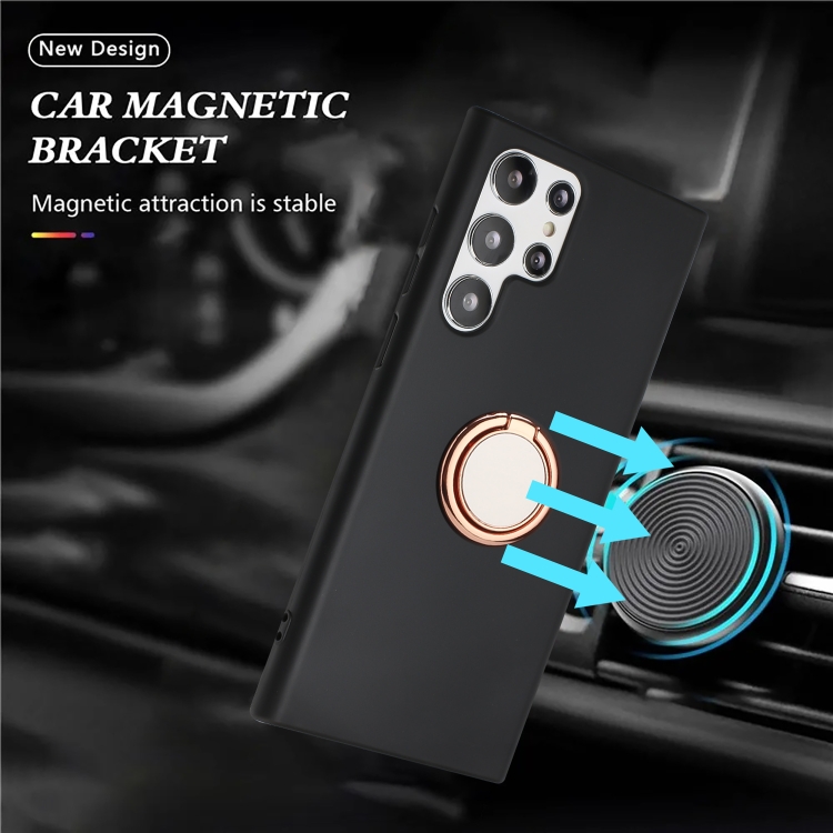 For Samsung Galaxy S24 Ultra 5G Matte Ring Holder TPU Phone Case(Rose Gold) For Samsung Galaxy S24 Ultra 5G Matte Ring Holder TPU Phone Case(Rose Gold)