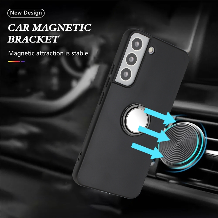 For Samsung Galaxy S21 5G Matte Ring Holder TPU Phone Case(Black) For Samsung Galaxy S21 5G Matte Ring Holder TPU Phone Case(Black)