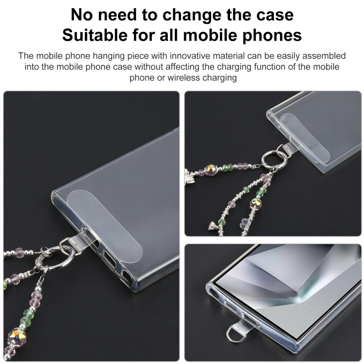 Mobile Phone Anti-lost Pink Green Bead Chain Short Lanyard(Butterfly) Mobile Phone Anti-lost Pink Green Bead Chain Short Lanyard(Butterfly)