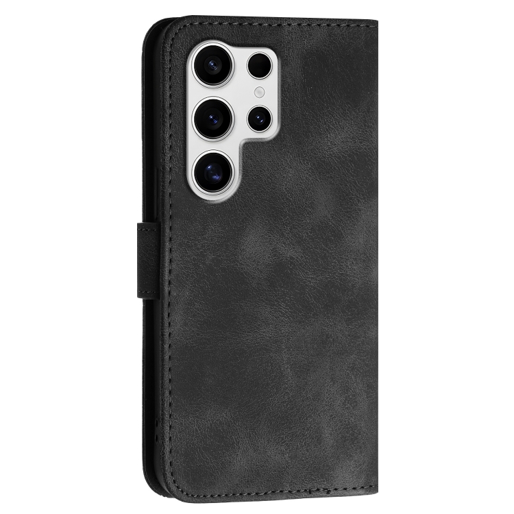 For Samsung Galaxy S25 Ultra 5G YX0080 Grid Butterfly Embossed Pattern Flip Leather Phone Case with Lanyard(Black) For Samsung Galaxy S25 Ultra 5G YX0080 Grid Butterfly Embossed Pattern Flip Leather Phone Case with Lanyard(Black)