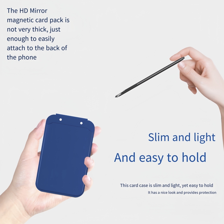 Magnetic Card Bag Phone Desktop Holder with Mirror(Navy Blue) Magnetic Card Bag Phone Desktop Holder with Mirror(Navy Blue)
