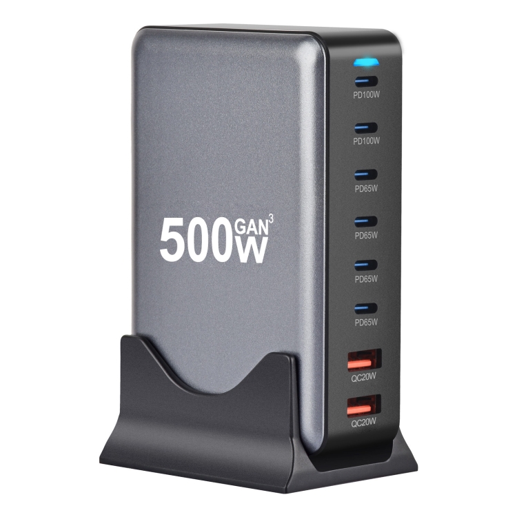 500W GaN 6 Type-C 2 USB Multi Ports Sharing Desktop Charger, Plug:EU Plug(White) 500W GaN 6 Type-C 2 USB Multi Ports Sharing Desktop Charger, Plug:EU Plug(White)