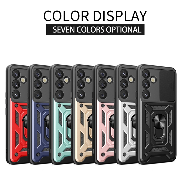 For Samsung Galaxy S25+ 5G Sliding Camera Cover Design TPU+PC Phone Case(Green)