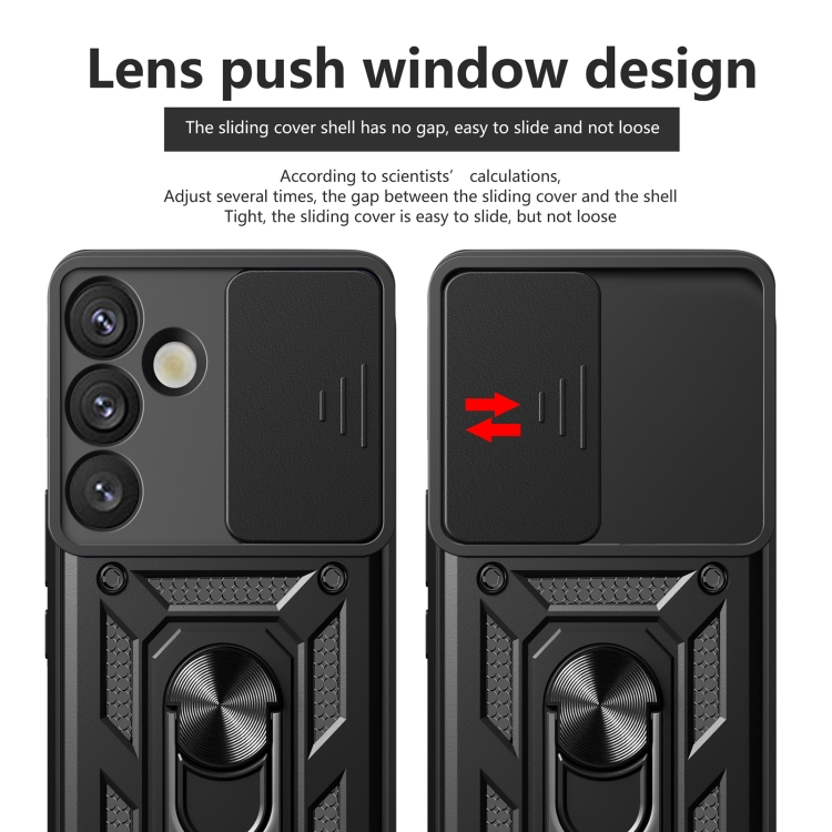 For Samsung Galaxy S25+ 5G Sliding Camera Cover Design TPU+PC Phone Case(Green)