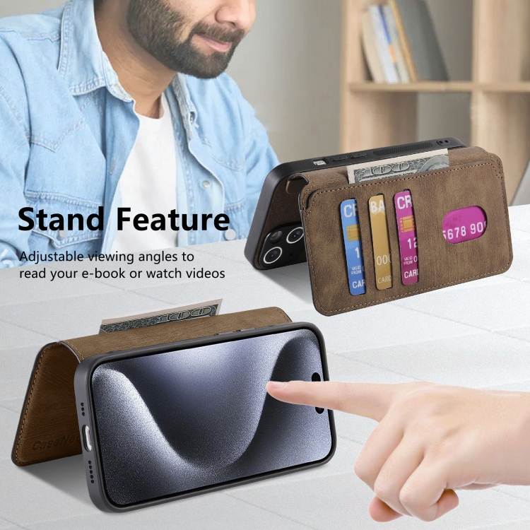For iPhone 16 Pro CaseNeo MagSafe RFID Anti-theft Retro Leather Phone Case(Brown) For iPhone 16 Pro CaseNeo MagSafe RFID Anti-theft Retro Leather Phone Case(Brown)