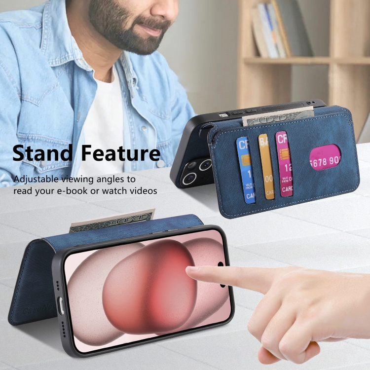 For iPhone 16 Plus CaseNeo MagSafe RFID Anti-theft Retro Leather Phone Case(Blue) For iPhone 16 Plus CaseNeo MagSafe RFID Anti-theft Retro Leather Phone Case(Blue)