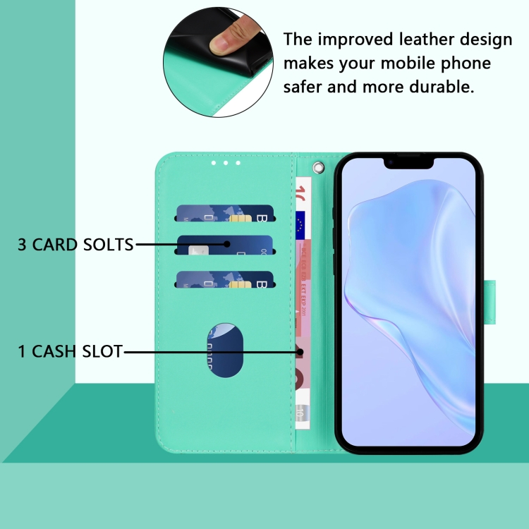 For iPhone 12 Pro Max Skin Feel Solid Color Leather Phone Case with Lanyard(Green) For iPhone 12 Pro Max Skin Feel Solid Color Leather Phone Case with Lanyard(Green)