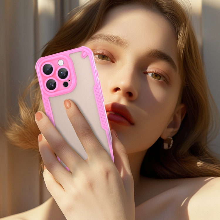 For iPhone 16 Pro Max Armor Glaze PC Hybrid TPU Phone Case(Pink) For iPhone 16 Pro Max Armor Glaze PC Hybrid TPU Phone Case(Pink)