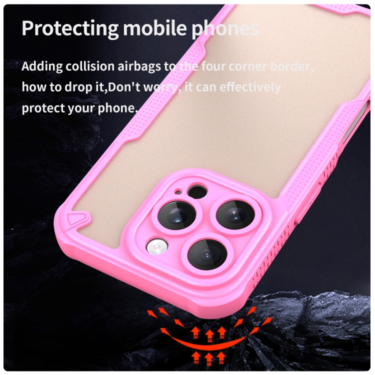 For iPhone 16 Pro Max Armor Glaze PC Hybrid TPU Phone Case(Pink) For iPhone 16 Pro Max Armor Glaze PC Hybrid TPU Phone Case(Pink)