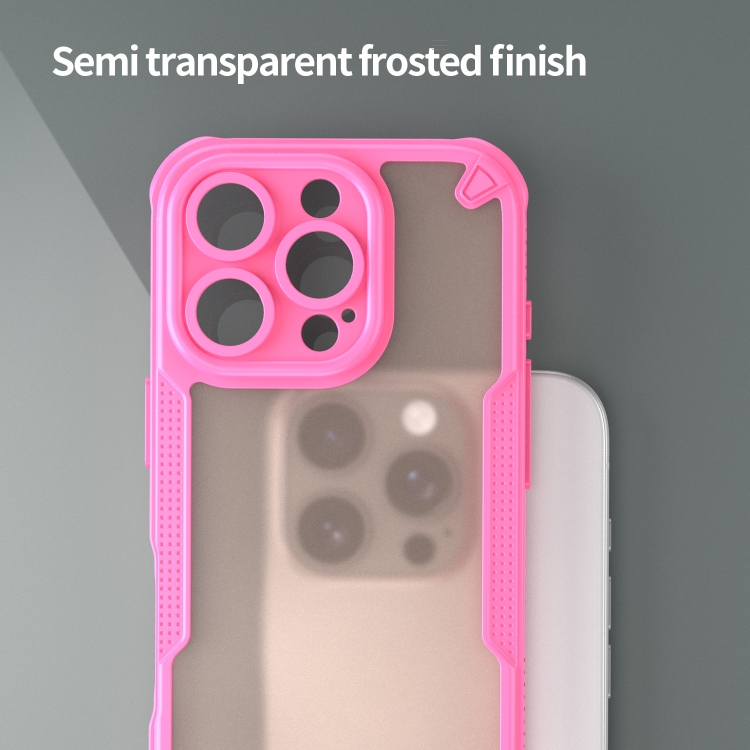 For iPhone 16 Pro Max Armor Glaze PC Hybrid TPU Phone Case(Pink) For iPhone 16 Pro Max Armor Glaze PC Hybrid TPU Phone Case(Pink)