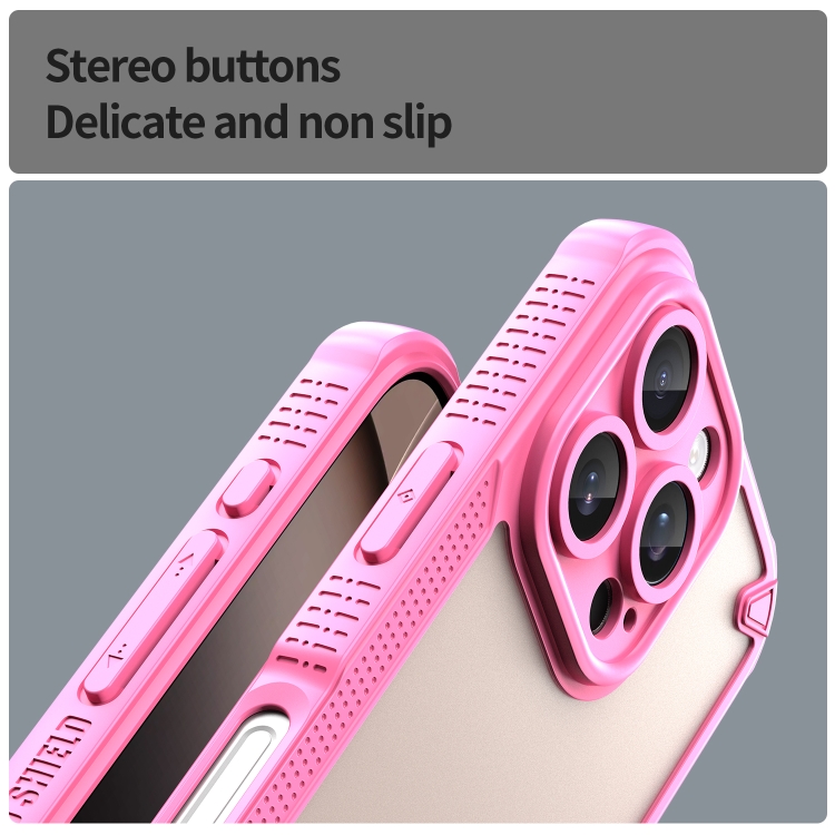 For iPhone 16 Pro Max Armor Glaze PC Hybrid TPU Phone Case(Pink) For iPhone 16 Pro Max Armor Glaze PC Hybrid TPU Phone Case(Pink)