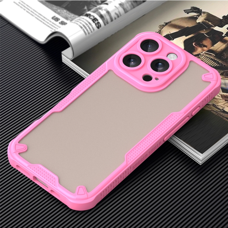 For iPhone 16 Pro Max Armor Glaze PC Hybrid TPU Phone Case(Pink) For iPhone 16 Pro Max Armor Glaze PC Hybrid TPU Phone Case(Pink)