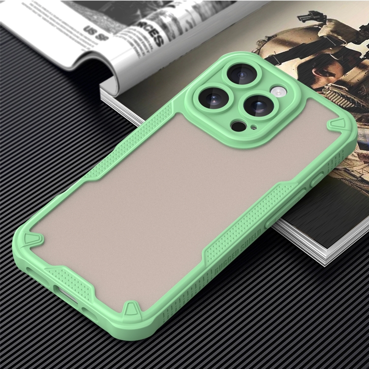 For iPhone 16 Pro Max Armor Glaze PC Hybrid TPU Phone Case(Green)