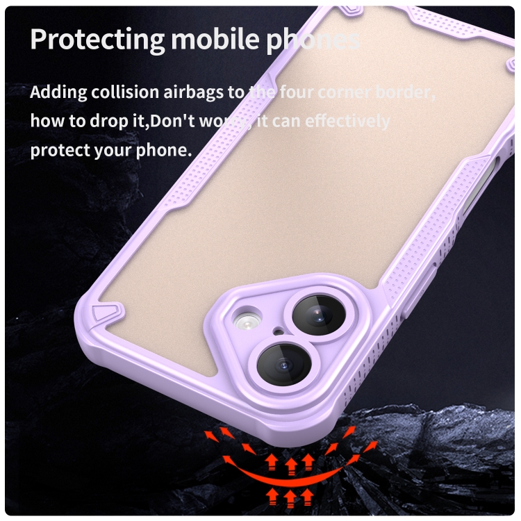 For iPhone 16 Armor Glaze PC Hybrid TPU Phone Case(Purple) For iPhone 16 Armor Glaze PC Hybrid TPU Phone Case(Purple)