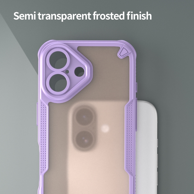 For iPhone 16 Armor Glaze PC Hybrid TPU Phone Case(Purple) For iPhone 16 Armor Glaze PC Hybrid TPU Phone Case(Purple)