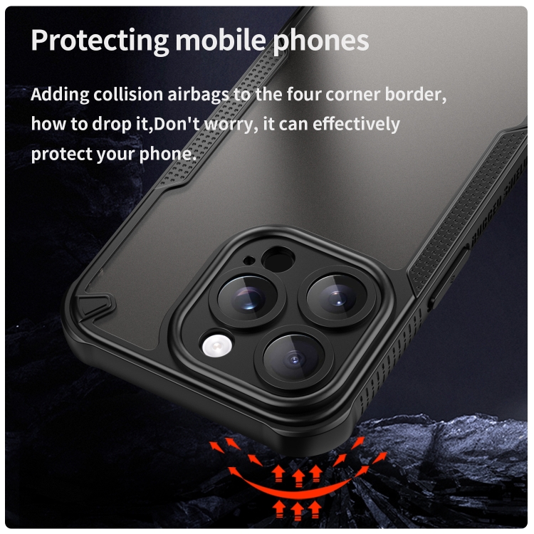 For iPhone 15 Pro Armor Glaze PC Hybrid TPU Phone Case(Black) For iPhone 15 Pro Armor Glaze PC Hybrid TPU Phone Case(Black)