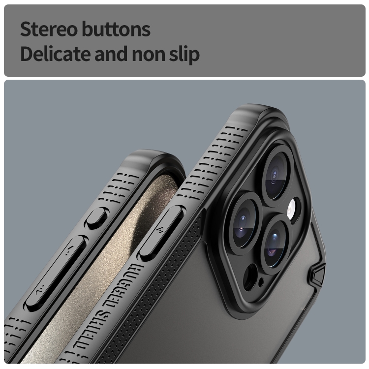 For iPhone 15 Pro Armor Glaze PC Hybrid TPU Phone Case(Black) For iPhone 15 Pro Armor Glaze PC Hybrid TPU Phone Case(Black)