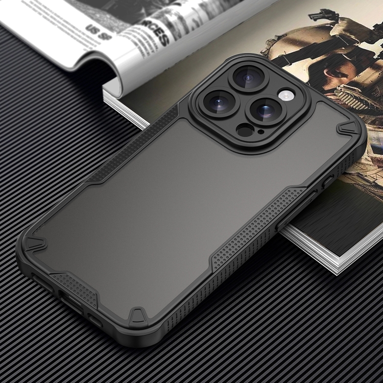 For iPhone 15 Pro Armor Glaze PC Hybrid TPU Phone Case(Black) For iPhone 15 Pro Armor Glaze PC Hybrid TPU Phone Case(Black)