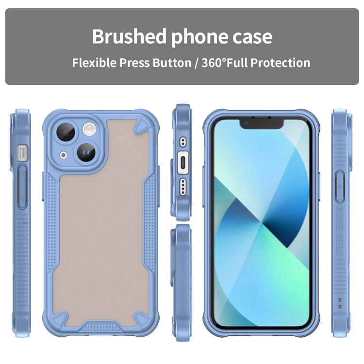 For iPhone 13 mini Armor Glaze PC Hybrid TPU Phone Case(Blue)