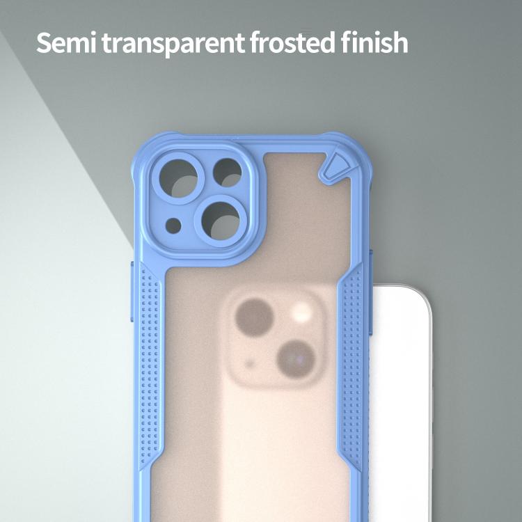 For iPhone 13 mini Armor Glaze PC Hybrid TPU Phone Case(Blue)