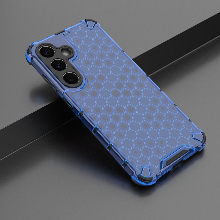 For Samsung Galaxy S25+ 5G Honeycomb Shockproof Phone Case(Blue) For Samsung Galaxy S25+ 5G Honeycomb Shockproof Phone Case(Blue)
