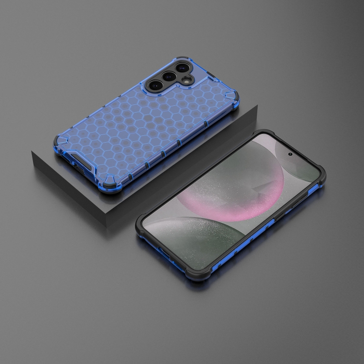 For Samsung Galaxy S25+ 5G Honeycomb Shockproof Phone Case(Blue) For Samsung Galaxy S25+ 5G Honeycomb Shockproof Phone Case(Blue)