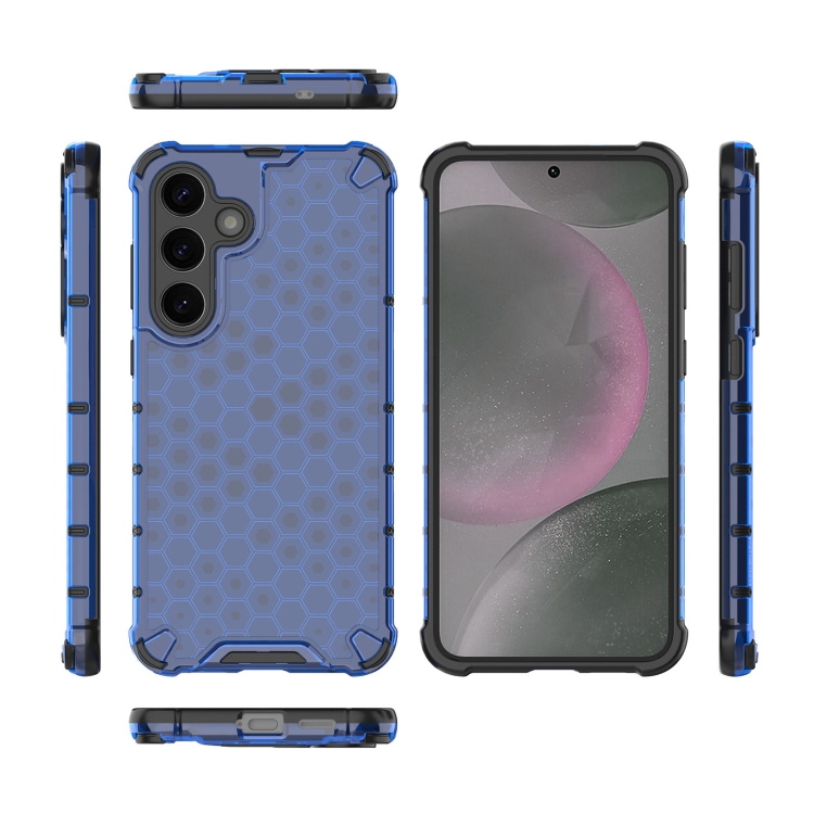 For Samsung Galaxy S25+ 5G Honeycomb Shockproof Phone Case(Blue) For Samsung Galaxy S25+ 5G Honeycomb Shockproof Phone Case(Blue)