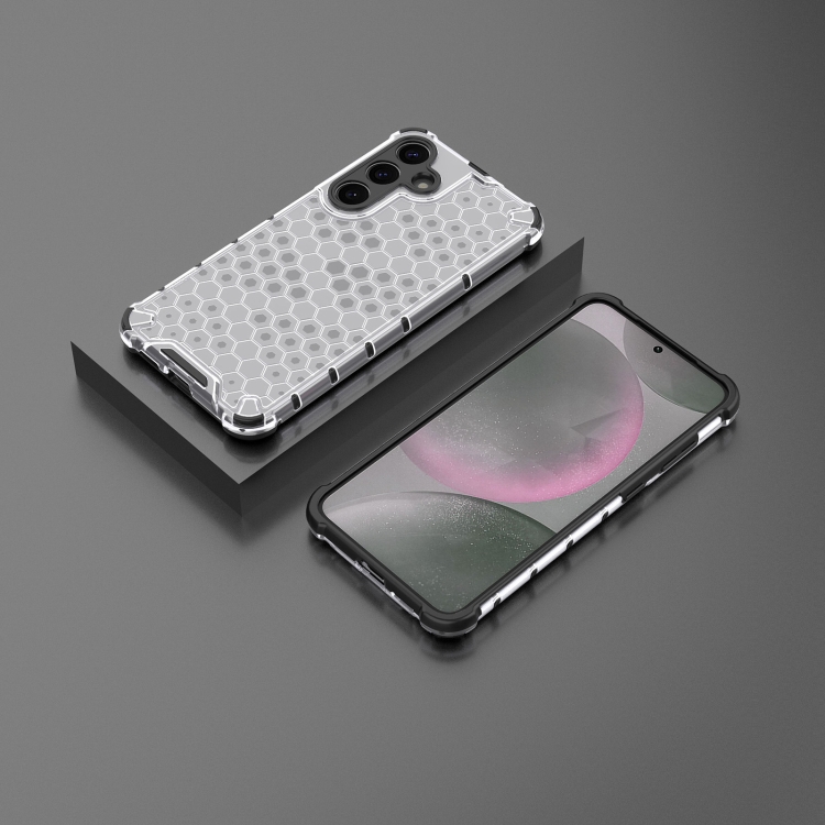 For Samsung Galaxy S25 5G Honeycomb Shockproof Phone Case(White) For Samsung Galaxy S25 5G Honeycomb Shockproof Phone Case(White)
