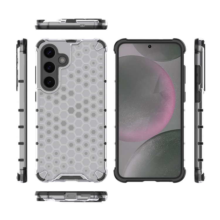 For Samsung Galaxy S25 5G Honeycomb Shockproof Phone Case(White) For Samsung Galaxy S25 5G Honeycomb Shockproof Phone Case(White)