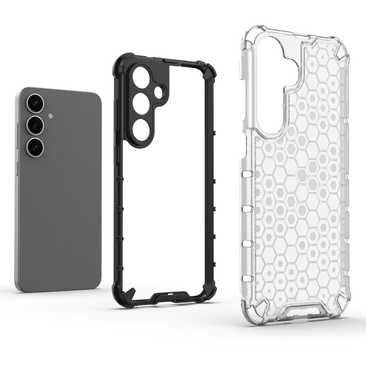 For Samsung Galaxy S25 5G Honeycomb Shockproof Phone Case(White) For Samsung Galaxy S25 5G Honeycomb Shockproof Phone Case(White)