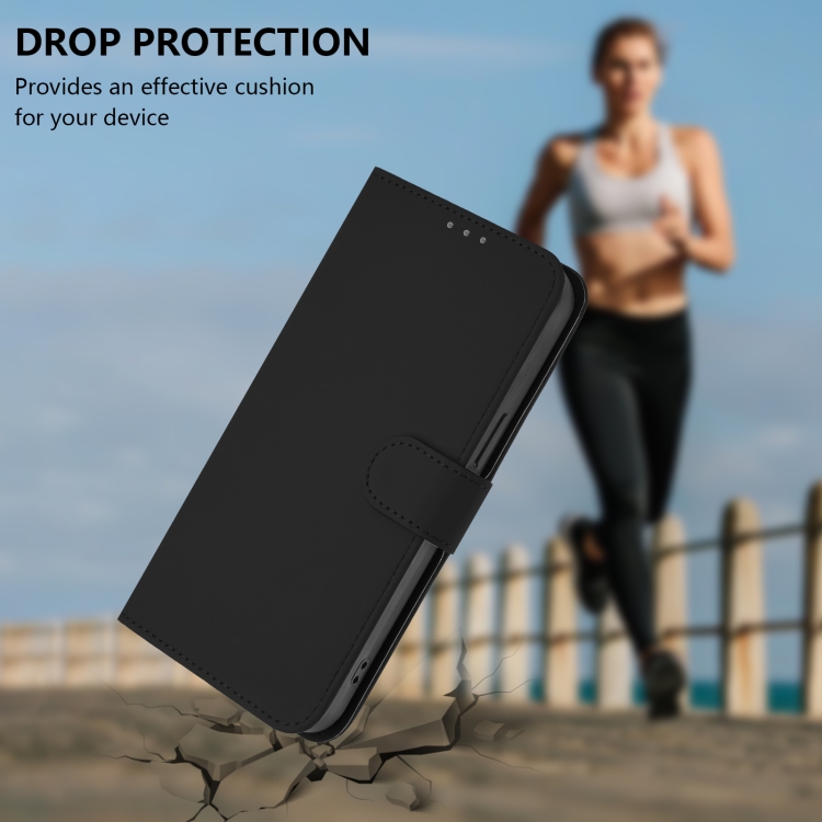 For Samsung Galaxy S24 FE 5G Skin Feel Solid Color Leather Phone Case with Lanyard(Black) For Samsung Galaxy S24 FE 5G Skin Feel Solid Color Leather Phone Case with Lanyard(Black)