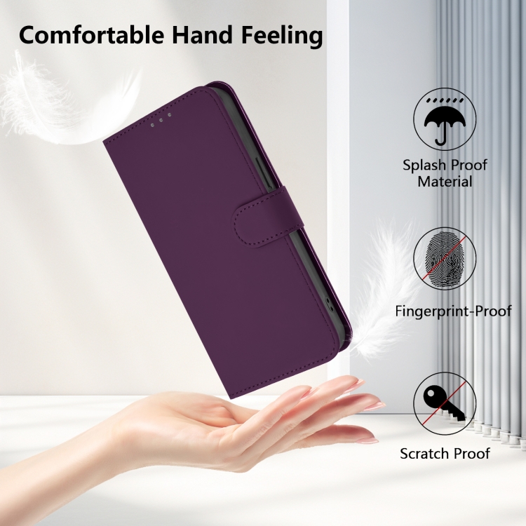 For Samsung Galaxy S24 Ultra 5G Skin Feel Solid Color Leather Phone Case with Lanyard(Violet) For Samsung Galaxy S24 Ultra 5G Skin Feel Solid Color Leather Phone Case with Lanyard(Violet)