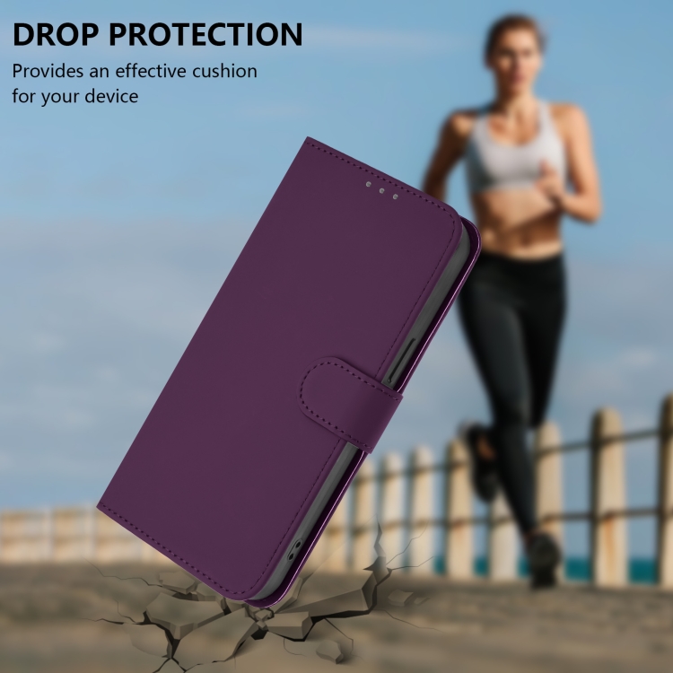 For Samsung Galaxy S24 Ultra 5G Skin Feel Solid Color Leather Phone Case with Lanyard(Violet) For Samsung Galaxy S24 Ultra 5G Skin Feel Solid Color Leather Phone Case with Lanyard(Violet)