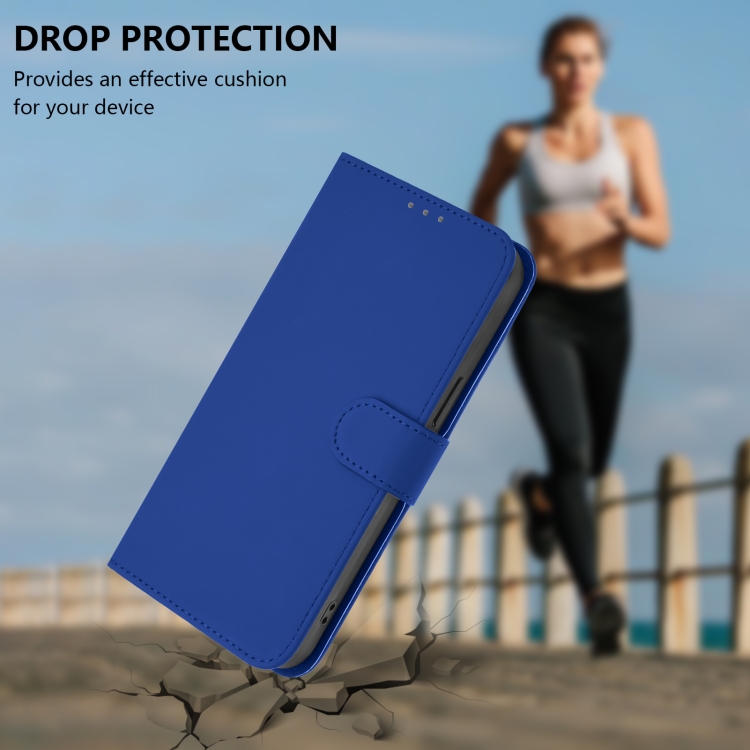 For Samsung Galaxy S23+ 5G Skin Feel Solid Color Leather Phone Case with Lanyard(Dark Blue) For Samsung Galaxy S23+ 5G Skin Feel Solid Color Leather Phone Case with Lanyard(Dark Blue)