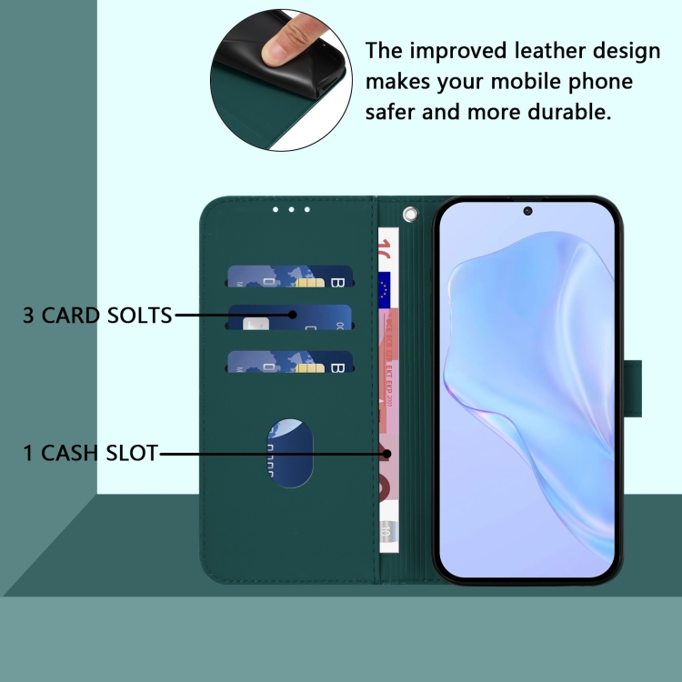 For Samsung Galaxy S22 Ultra 5G Skin Feel Solid Color Leather Phone Case with Lanyard(Dark Green) For Samsung Galaxy S22 Ultra 5G Skin Feel Solid Color Leather Phone Case with Lanyard(Dark Green)